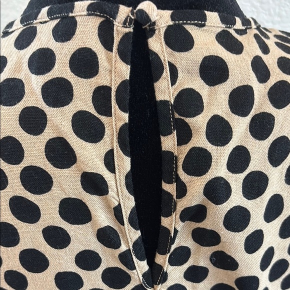 Who What Wear Neutral Polka Dot Balloon Long Sleeve Linen Mini Dress 00137 - Picture 8 of 10